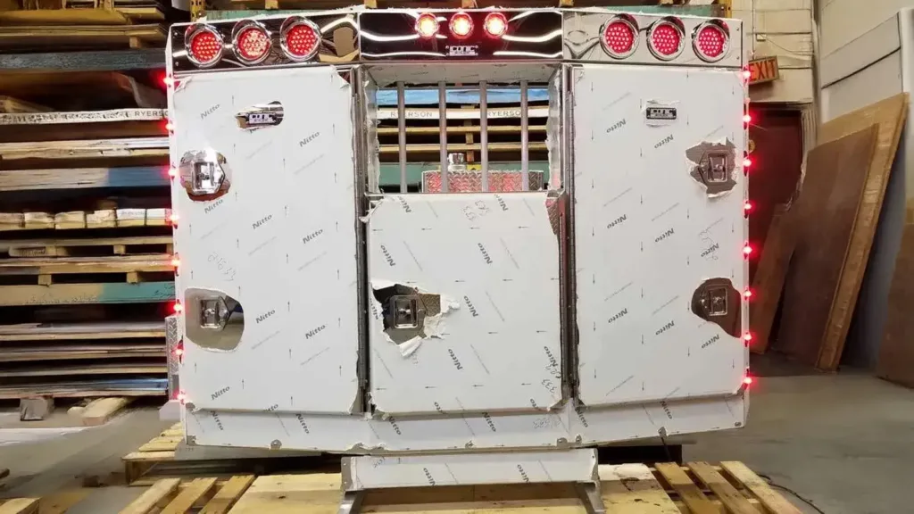 Angled Stainless Steel Enclosed Headache Rack