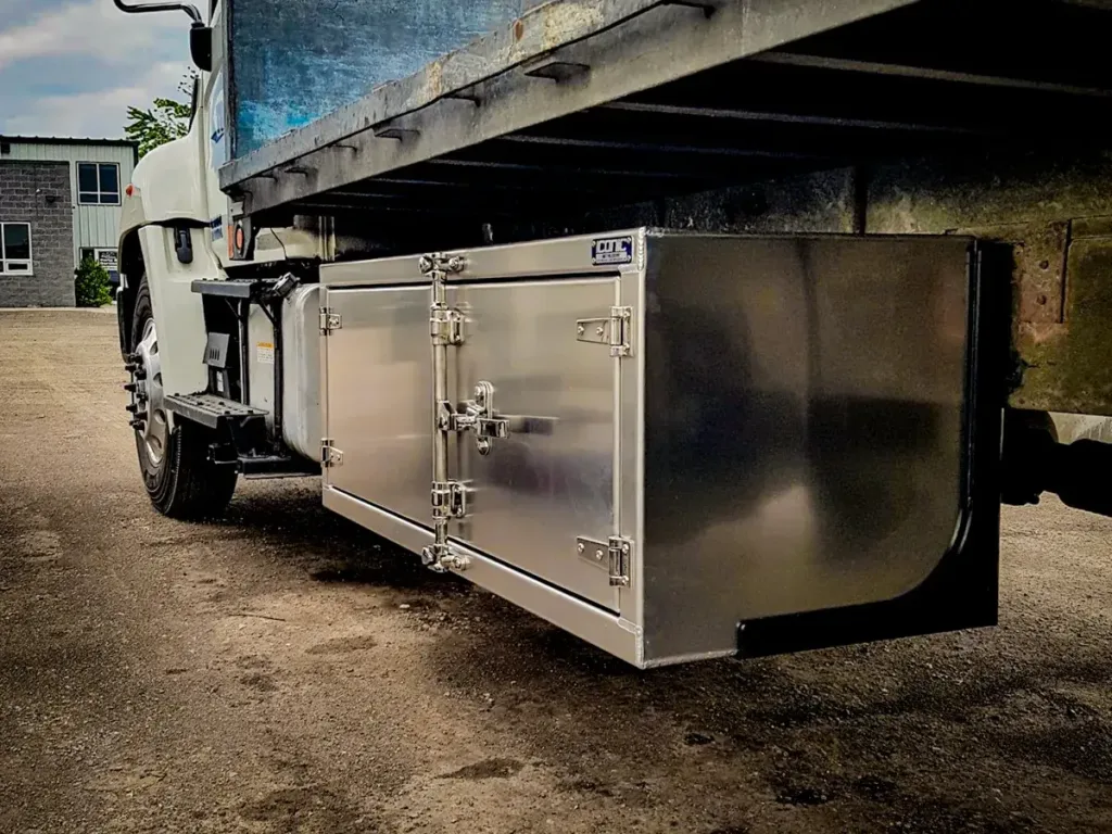 Iconic MetalGear Cam-Lock Underbody Toolbox installed on a Truck
