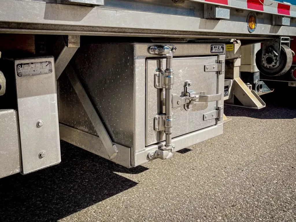 Iconic MetalGear Cam-Lock Underbody Toolbox installed on a Trailer