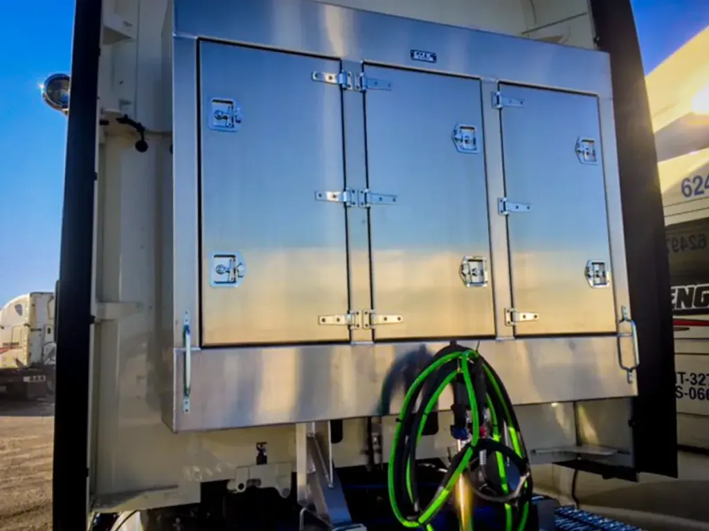 Iconic MetalGear Enclosed 3-Door Headache Rack Installed on a Truck