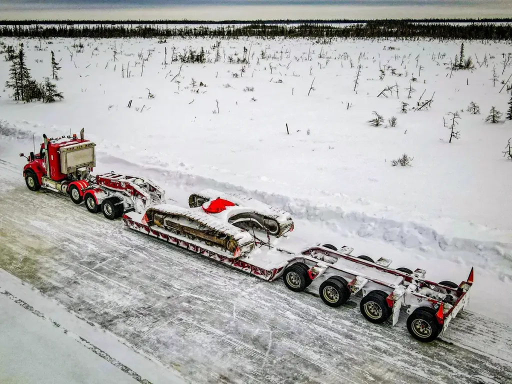 Roll-Up Door Enclosed Headache Rack on a Semi Truck