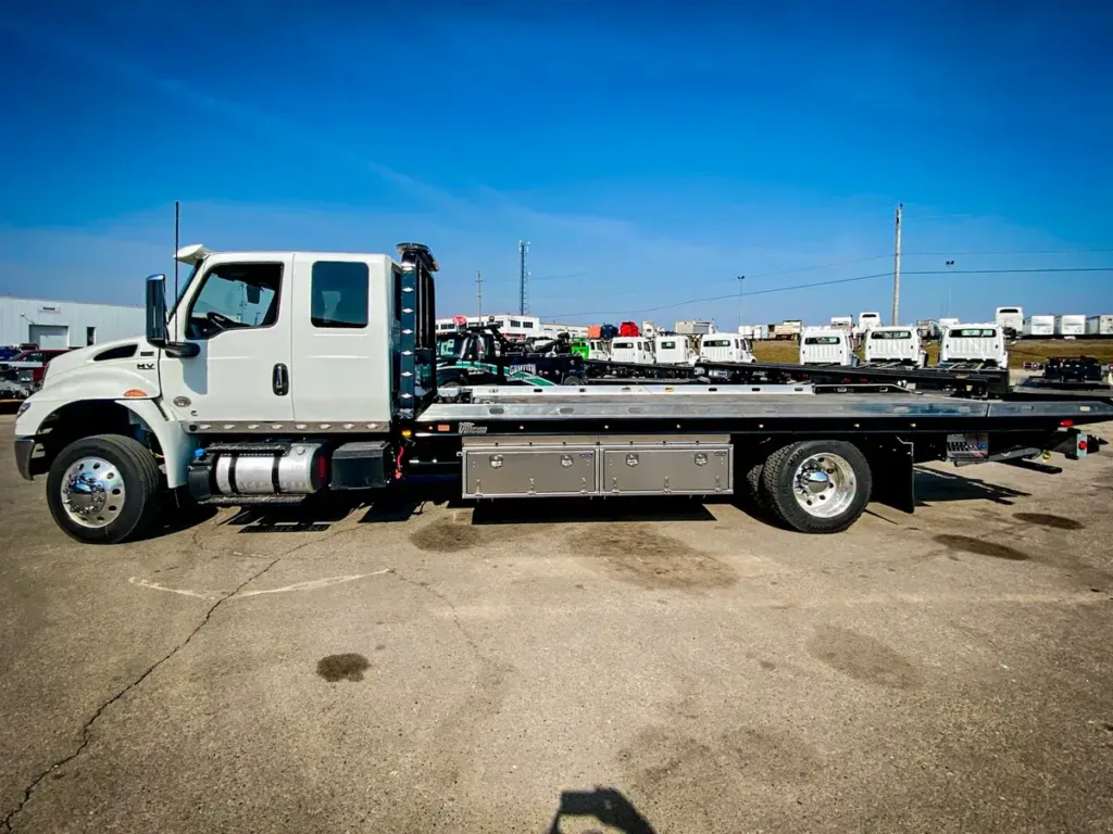 Drop-Down Door T-Handle Underbody Toolbox Installed on a Truck