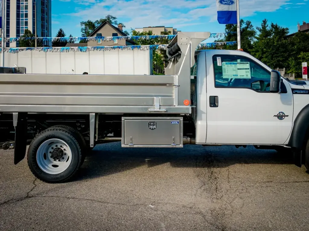 Drop-Down Door T-Handle Underbody Toolbox Installed on a Truck